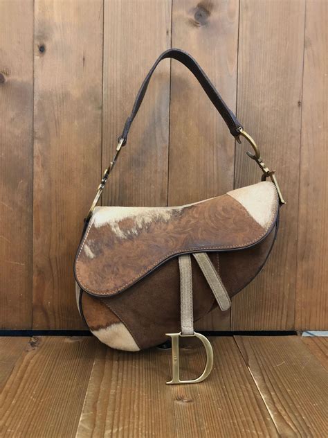 Vintage CHRISTIAN DIOR Pony Hair Suede Saddle 